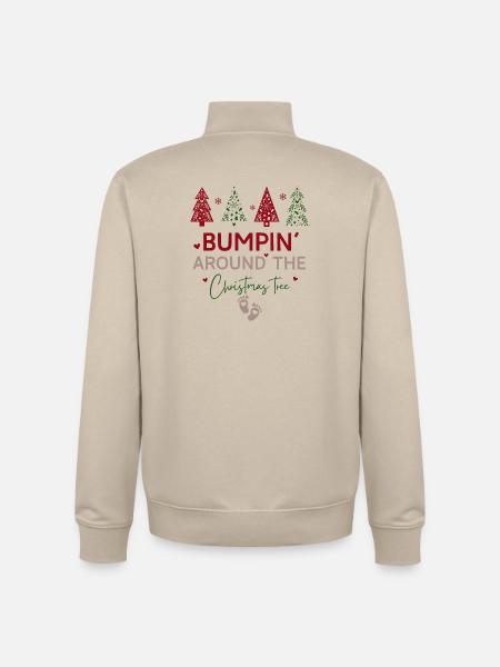 Annonce Grossesse Noël - Sweat zippé unisexe en coton bio Stanley/Stella - beige crème