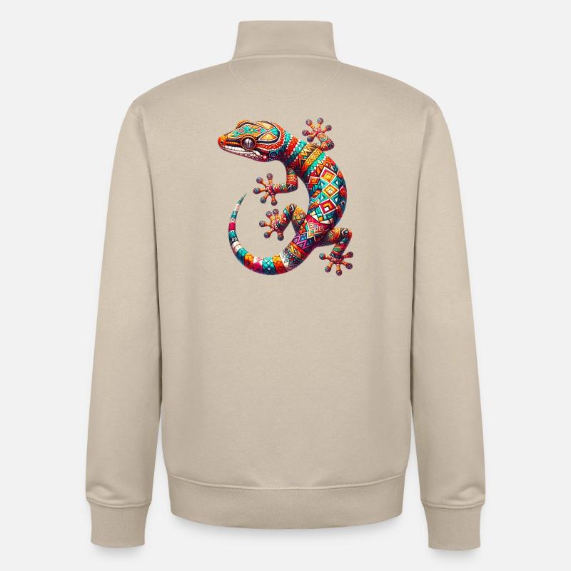 Gecko - Sweat zippé unisexe en coton bio Stanley/Stella - beige crème