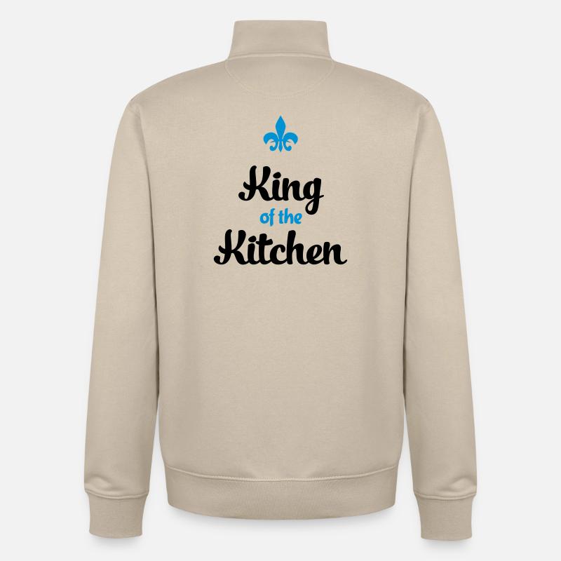 Tablier de cuisine drôle pour hommes - Sweat zippé unisexe en coton bio Stanley/Stella - beige crème