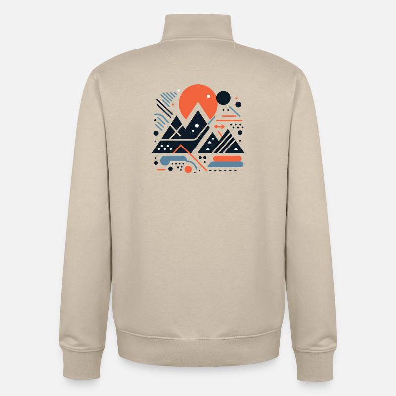 Montagnes - Sweat zippé unisexe en coton bio Stanley/Stella - beige crème
