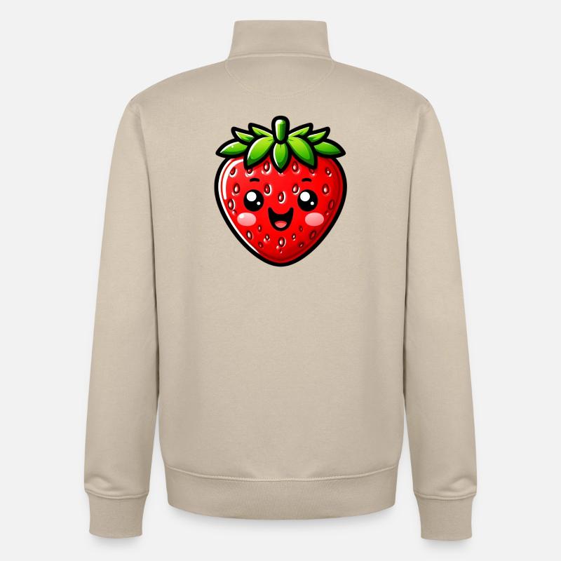 Erdbeeren Erdbeeren - Unisex Organic Zip Sweatshirt von Stanley/Stella - Cremebeige