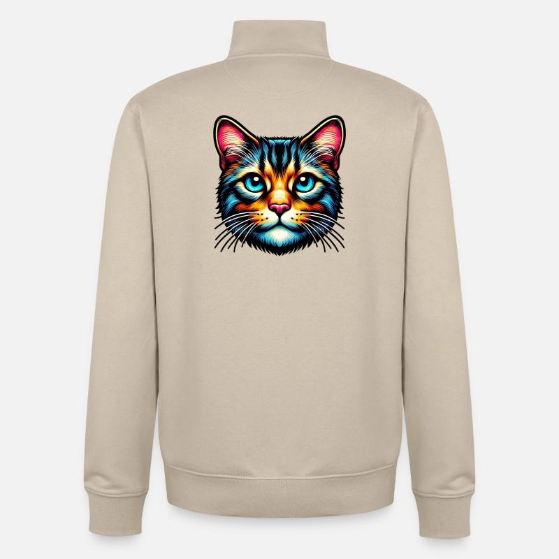 Cat - Unisex Organic Zip Sweatshirt by Stanley/Stella - desert dust