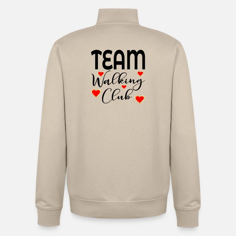 CLUB DE MARCHE EN ÉQUIPE - Sweat zippé unisexe en coton bio Stanley/Stella - beige crème