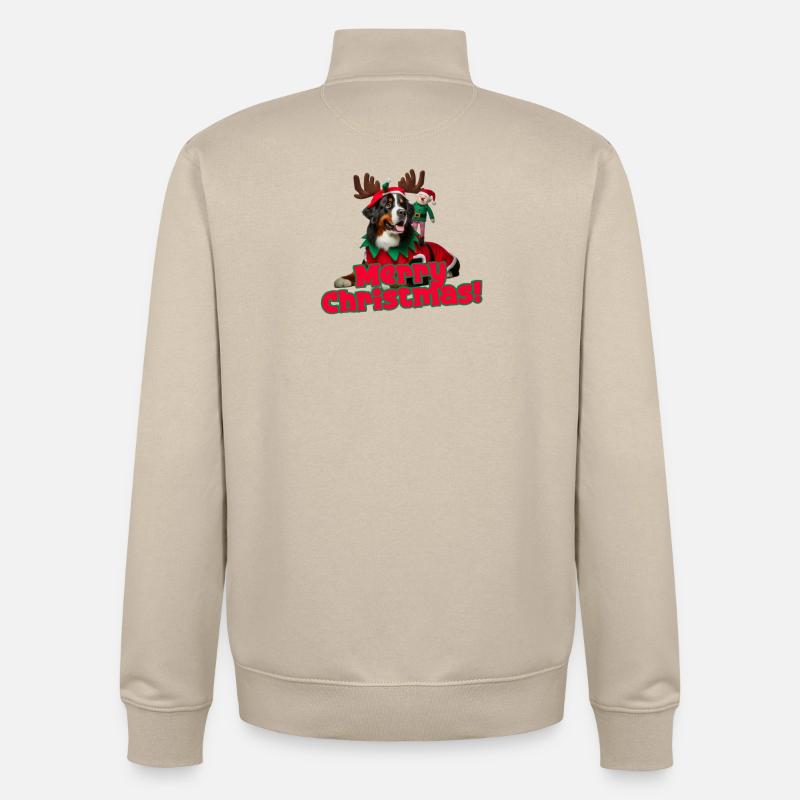 Bouvier Bernois de Noël - Sweat zippé unisexe en coton bio Stanley/Stella - beige crème