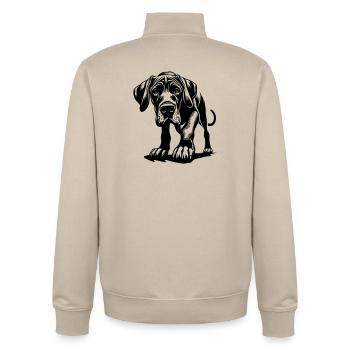 Great Dane - Unisex Organic Zip Sweatshirt by Stanley/Stella - desert dust - Back - AI Model Male 185 dark (185cm)