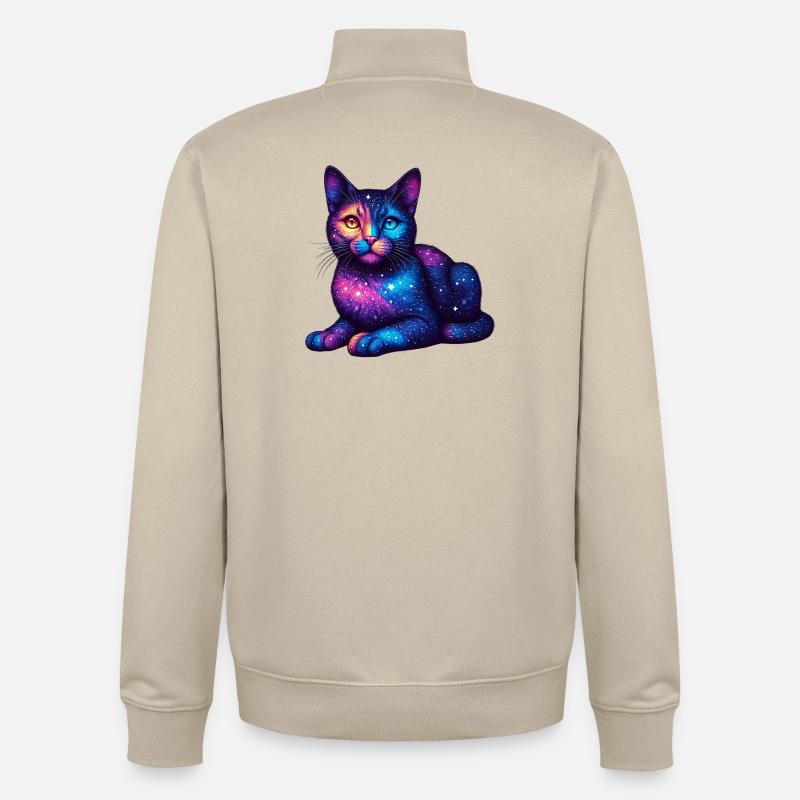 Chat - Sweat zippé unisexe en coton bio Stanley/Stella - beige crème