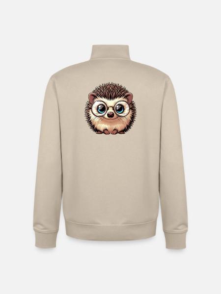 Hérisson - Sweat zippé unisexe en coton bio Stanley/Stella - beige crème