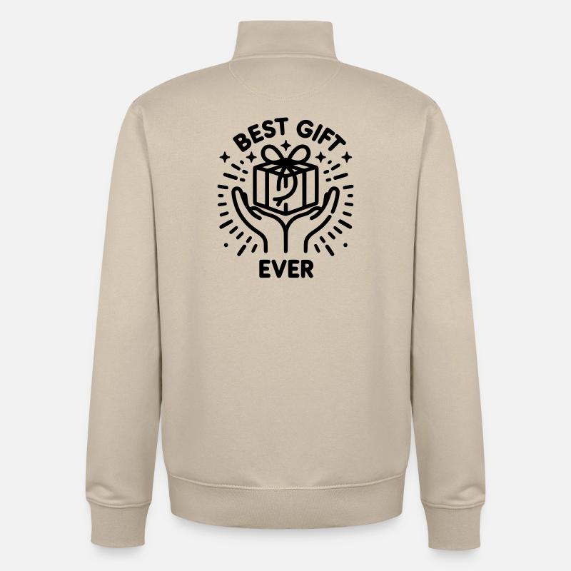 Best Gift Ever - Timeless Edition - Unisex Organic Zip Sweatshirt von Stanley/Stella - Cremebeige