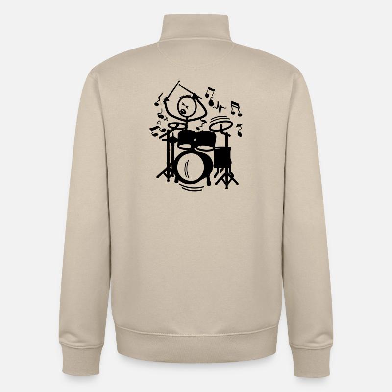 Wild Drummer Transparent - Unisex Organic Zip Sweatshirt von Stanley/Stella - Cremebeige