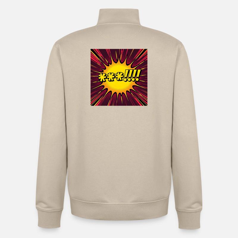 Comic Explosion Yellow Pop - Unisex Organic Zip Sweatshirt by Stanley/Stella - desert dust