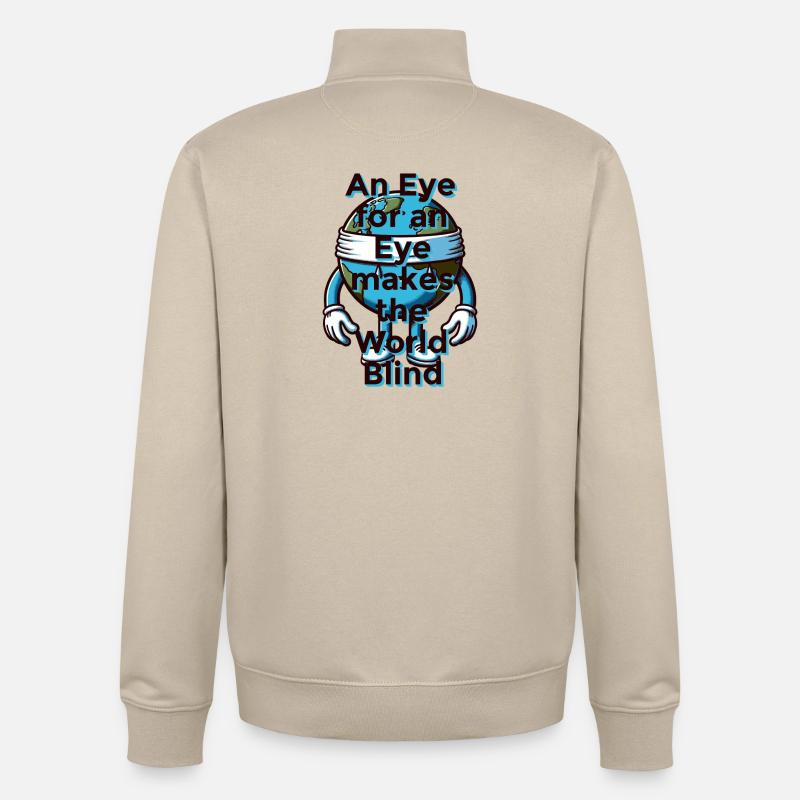 Œil pour œil - Sweat zippé unisexe en coton bio Stanley/Stella - beige crème