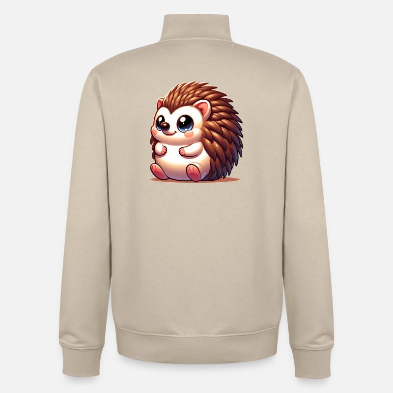 Hérisson - Sweat zippé unisexe en coton bio Stanley/Stella - beige crème