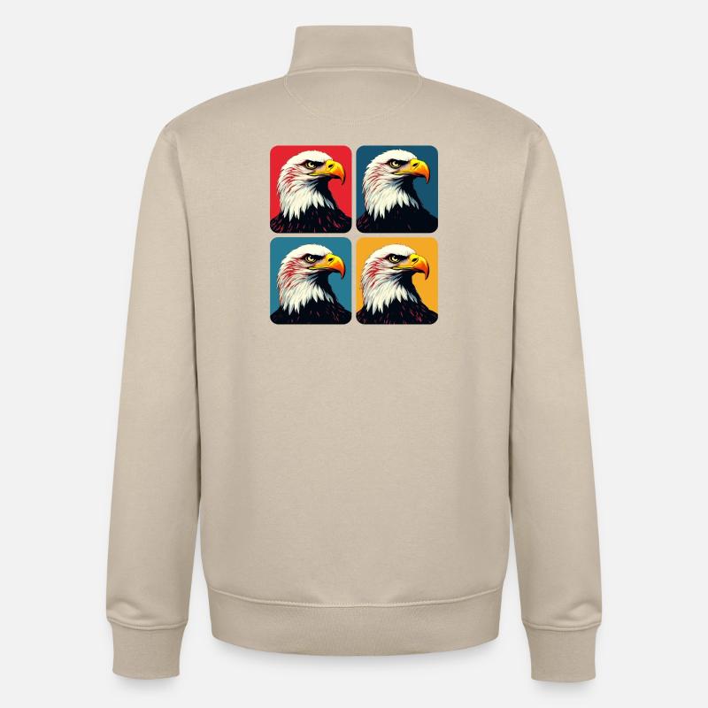 Bald eagle - Unisex Organic Zip Sweatshirt by Stanley/Stella - desert dust