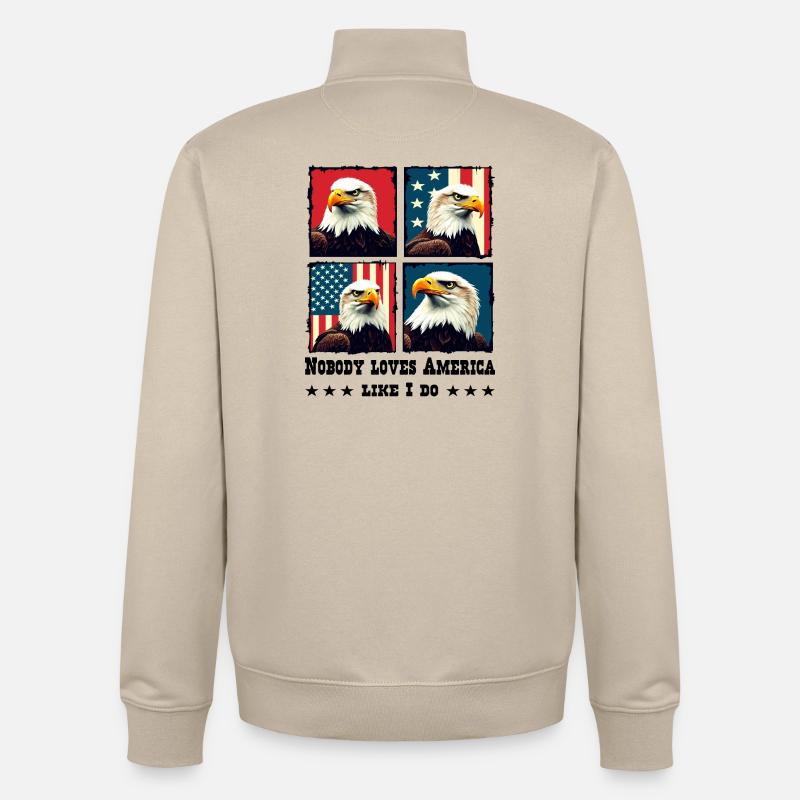 Pygargue à tête blanche - Sweat zippé unisexe en coton bio Stanley/Stella - beige crème