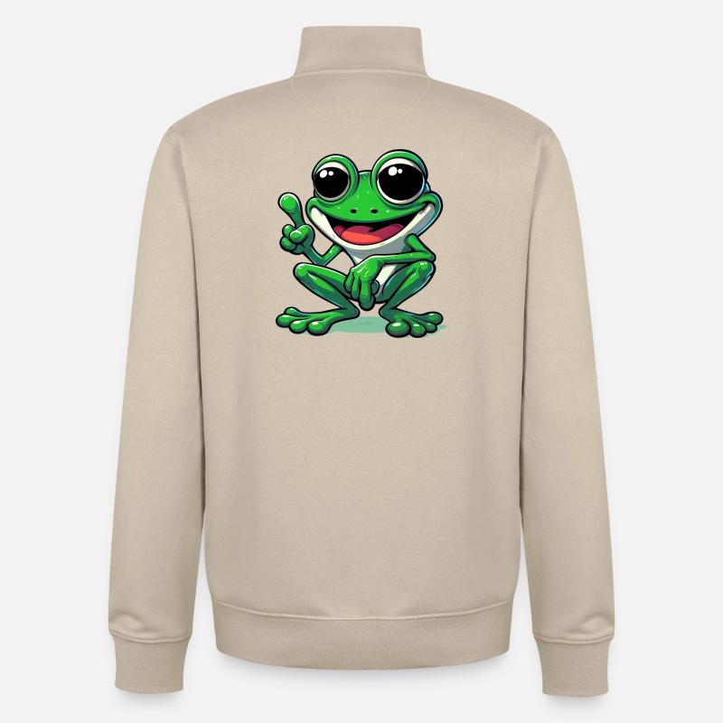 Frosch - Unisex Organic Zip Sweatshirt von Stanley/Stella - Cremebeige