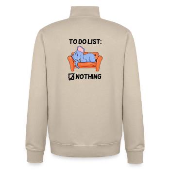 Lustiger Spruch lustige Sprüche - Unisex Organic Zip Sweatshirt von Stanley/Stella - Cremebeige - Hinten - AI Model Male 185 dark (185cm)