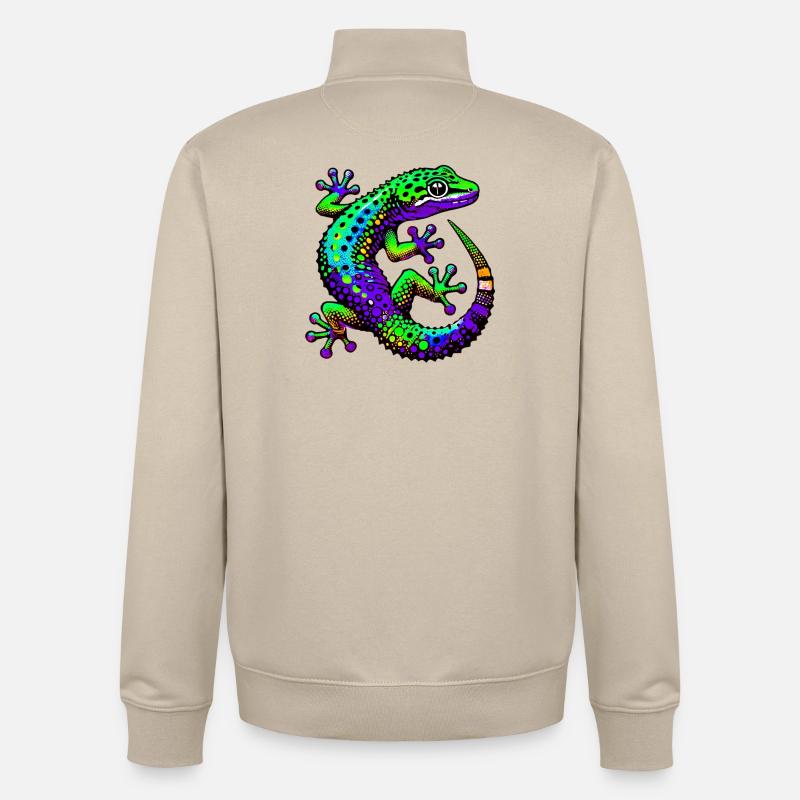 Gecko - Sweat zippé unisexe en coton bio Stanley/Stella - beige crème