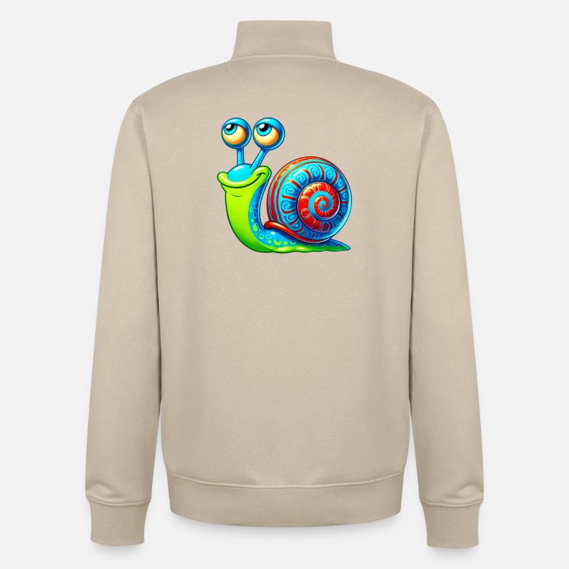 Escargot - Sweat zippé unisexe en coton bio Stanley/Stella - beige crème