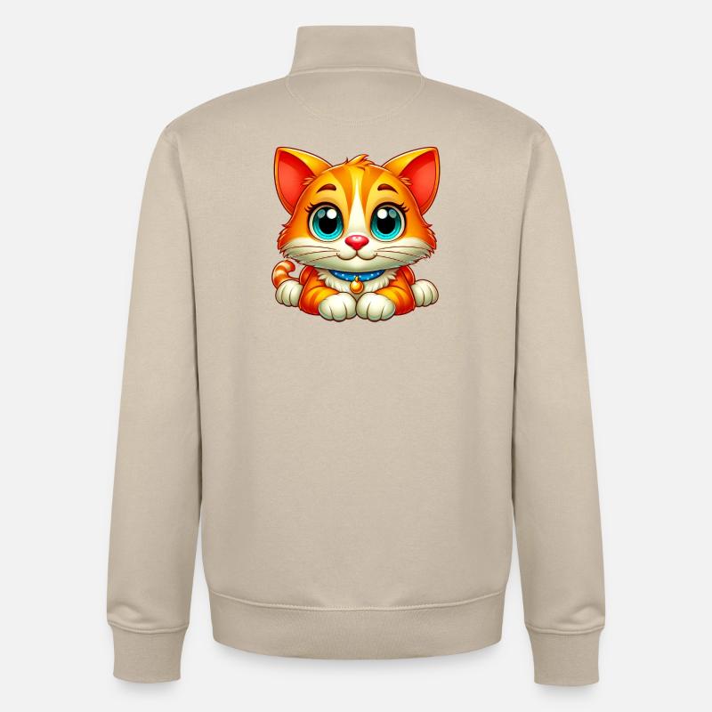 Chat - Sweat zippé unisexe en coton bio Stanley/Stella - beige crème