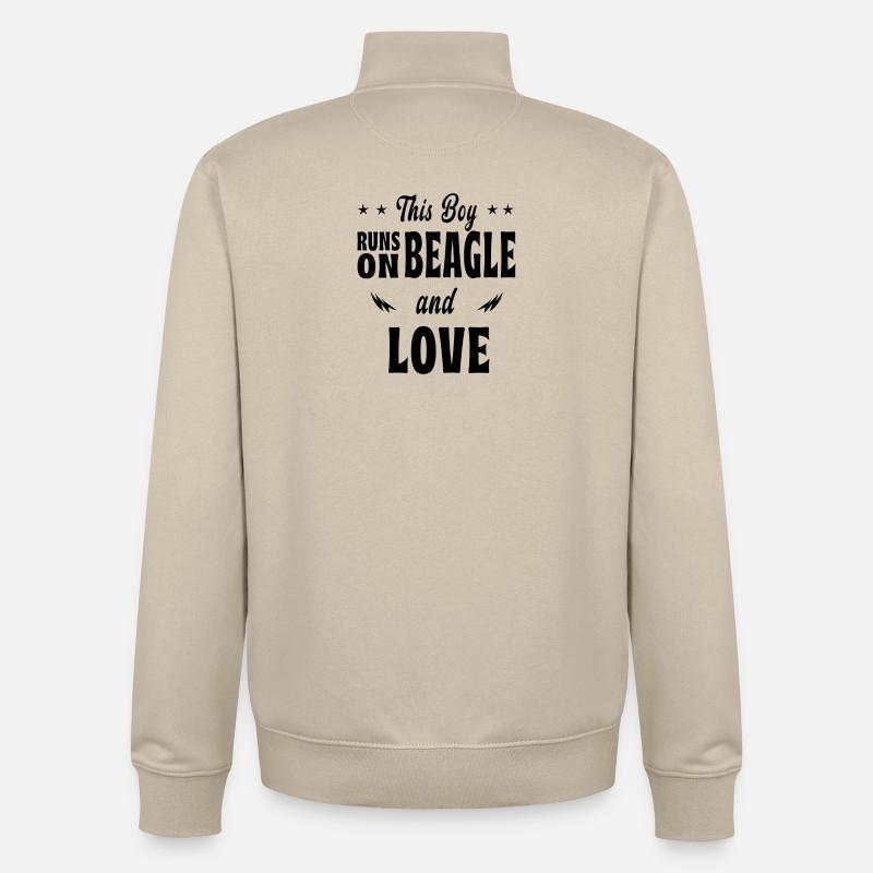 Dieser Junge Beagle Design - Unisex Organic Zip Sweatshirt von Stanley/Stella - Cremebeige