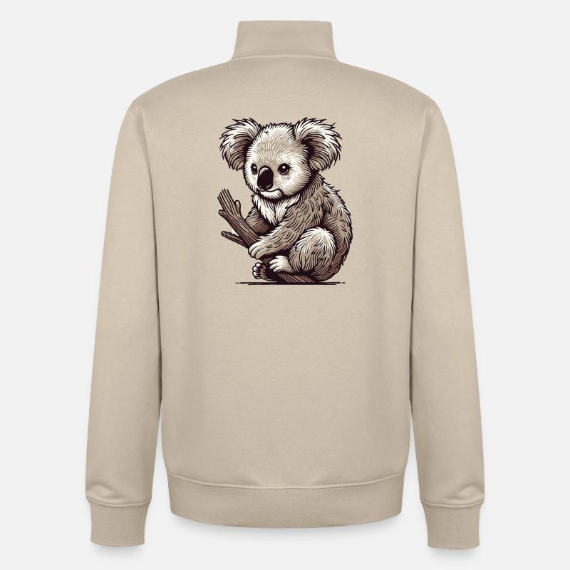 Koala - Unisex Organic Zip Sweatshirt von Stanley/Stella - Cremebeige