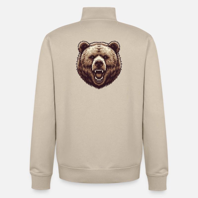 Grizzly - Unisex Organic Zip Sweatshirt von Stanley/Stella - Cremebeige