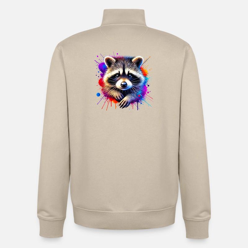 Raton laveur - Sweat zippé unisexe en coton bio Stanley/Stella - beige crème