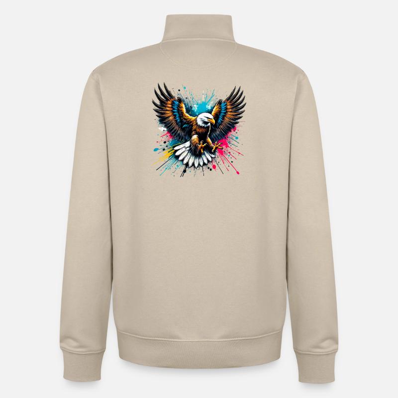 Aigle - Sweat zippé unisexe en coton bio Stanley/Stella - beige crème