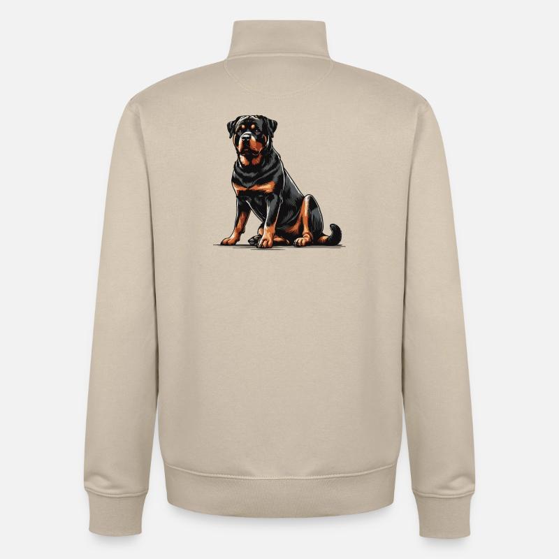Rottweiler - Sweat zippé unisexe en coton bio Stanley/Stella - beige crème