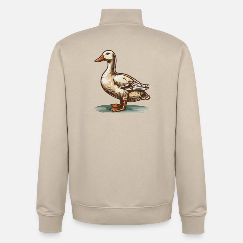 Canard - Sweat zippé unisexe en coton bio Stanley/Stella - beige crème