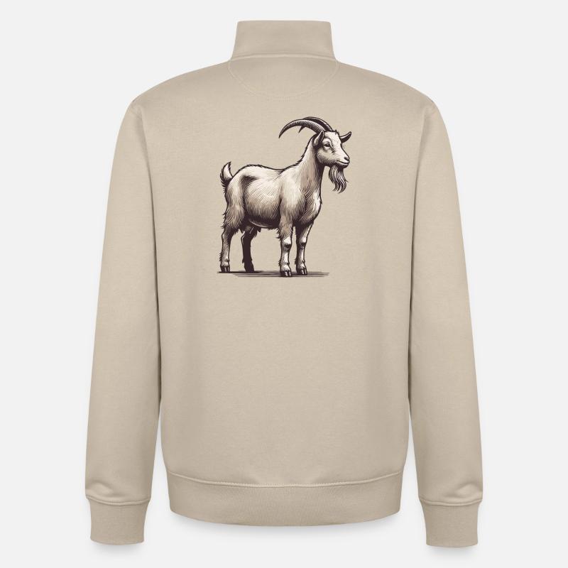 Chèvre - Sweat zippé unisexe en coton bio Stanley/Stella - beige crème
