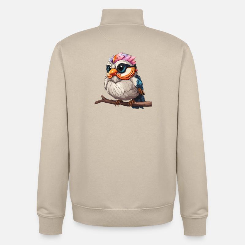 Lebendiges Spektakel der bunten Eule - Unisex Organic Zip Sweatshirt von Stanley/Stella - Cremebeige
