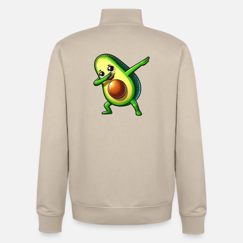 Danse de l’avocat : Figure de danse de l’avocat heureuse - Sweat zippé unisexe en coton bio Stanley/Stella - beige crème