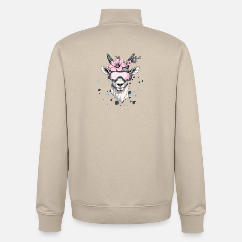Steinbock Agnes - Unisex Organic Zip Sweatshirt von Stanley/Stella - Cremebeige