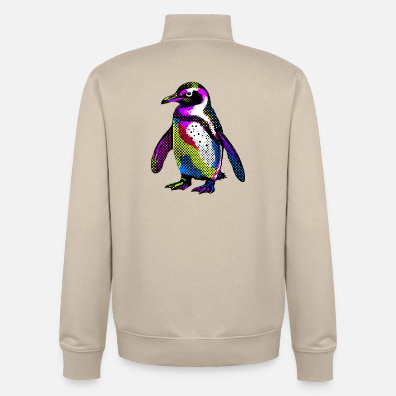 Penguin - Unisex Organic Zip Sweatshirt by Stanley/Stella - desert dust