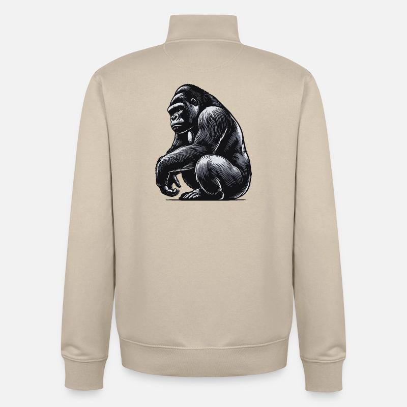 Gorilla - Unisex Organic Zip Sweatshirt von Stanley/Stella - Cremebeige