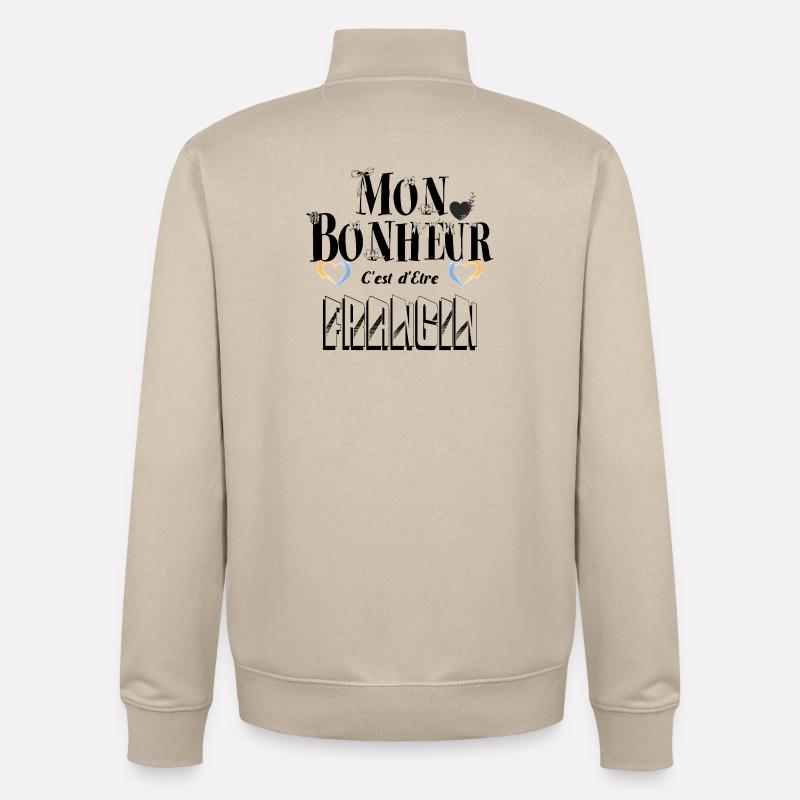 Mon Bonheur C'est d'Etre Frangin - Sweat zippé unisexe en coton bio Stanley/Stella - beige crème