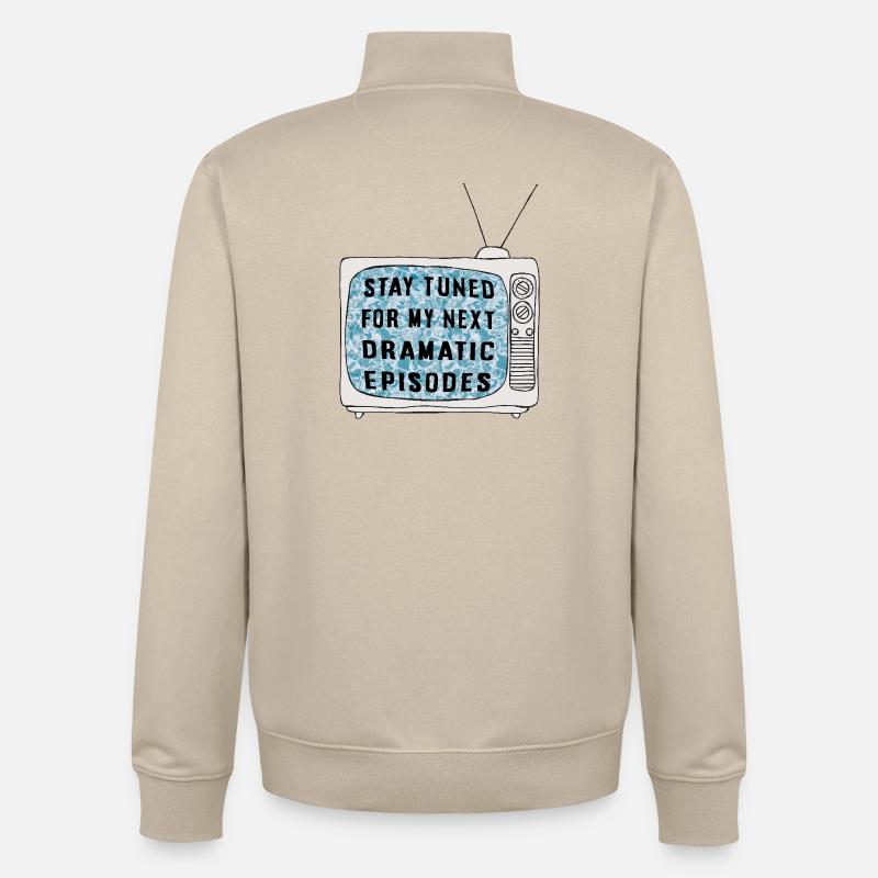 Restez à l’écoute - Sweat zippé unisexe en coton bio Stanley/Stella - beige crème