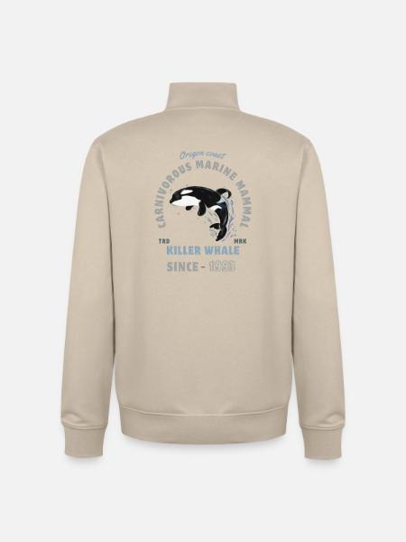 Orca Tier Meeressäuger - Schwertwal - Unisex Organic Zip Sweatshirt von Stanley/Stella - Cremebeige