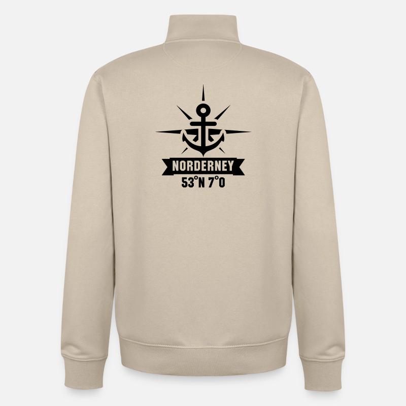 Norderney 53 degrees North 7 degrees East - Unisex Organic Zip Sweatshirt by Stanley/Stella - desert dust