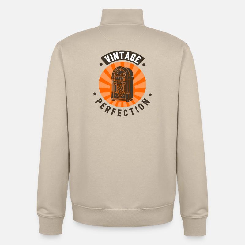 Juke-box - Sweat zippé unisexe en coton bio Stanley/Stella - beige crème