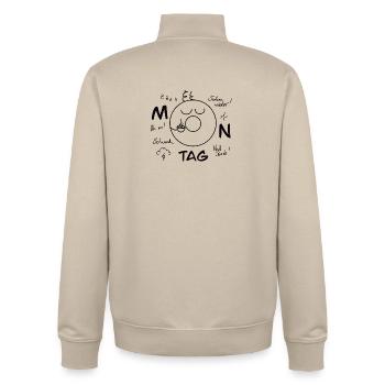 Montag Blues - Unisex Organic Zip Sweatshirt von Stanley/Stella - Cremebeige - Hinten - AI Model Male 185 dark (185cm)