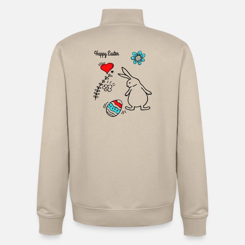 Happy Easter - Unisex Organic Zip Sweatshirt by Stanley/Stella - desert dust