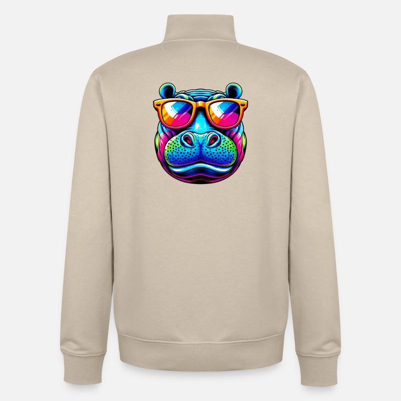 Nilpferd - Unisex Organic Zip Sweatshirt von Stanley/Stella - Cremebeige