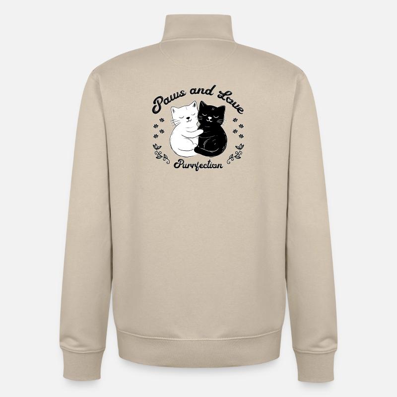 Paws & Love – Simply Schnurrfekt - Sweat zippé unisexe en coton bio Stanley/Stella - beige crème