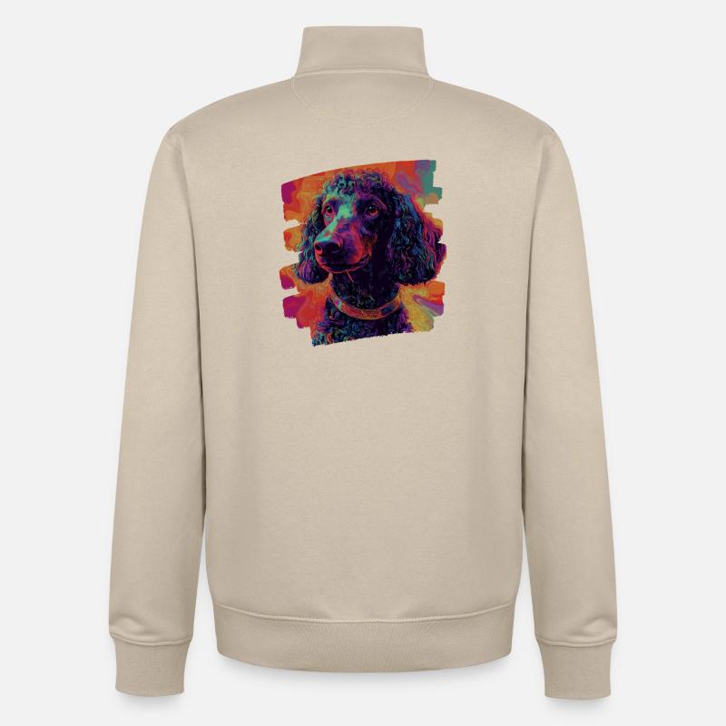 Caniche - Sweat zippé unisexe en coton bio Stanley/Stella - beige crème
