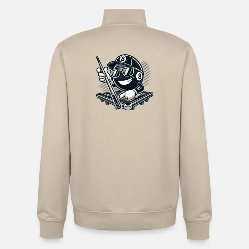 Billard élégant à 8 boules - Sweat zippé unisexe en coton bio Stanley/Stella - beige crème