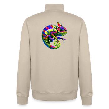 Caméléon - Sweat zippé unisexe en coton bio Stanley/Stella - beige crème - Dos - AI Model Male 185 dark (185cm)