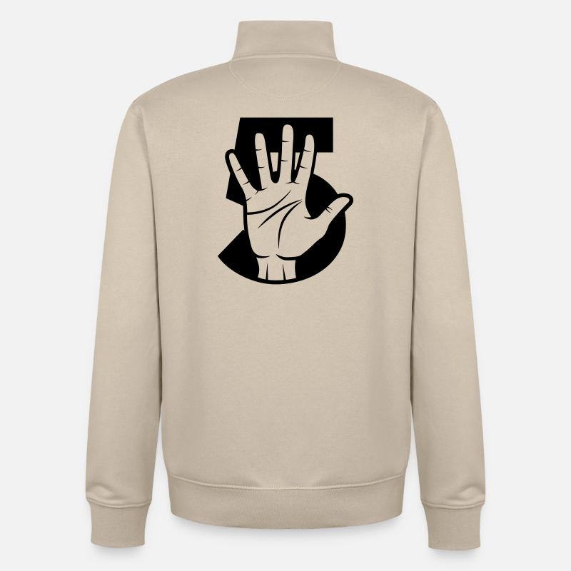 Gib mir 5 - schlag ein - Unisex Organic Zip Sweatshirt von Stanley/Stella - Cremebeige