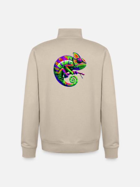 Caméléon - Sweat zippé unisexe en coton bio Stanley/Stella - beige crème